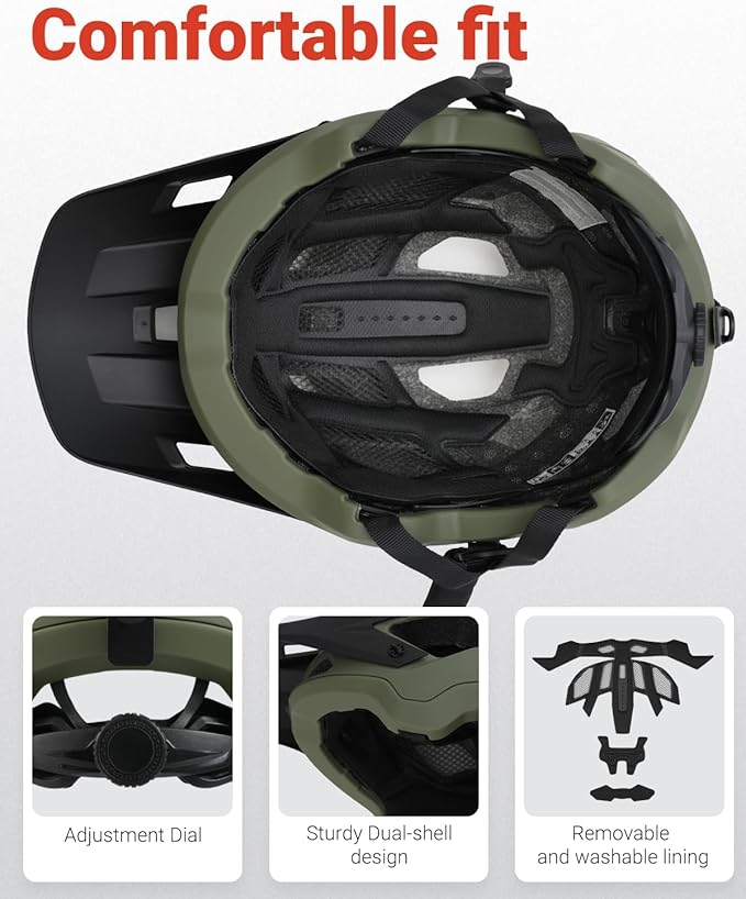 Mountain Bike Helmet for Adult, NTA 8776 E-Bike & Road Bicycle Helmet Certified Adjustable MTB Cycling for Men Women Youth Visor &Magnetic Buckle