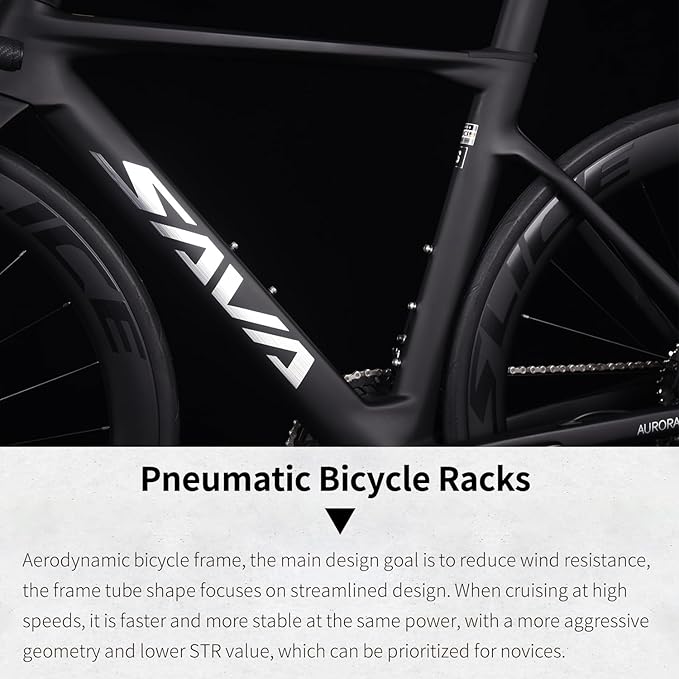 SAVADECK Carbon Road Bike, Lightweight 24-Speed Shifting Road Bicycle with Shimano 105 Di2 7170 Groupset, Carbon Frame with 700C Carbon Wheelset Disc Brake, Integrated Design Race Bikes for Adults