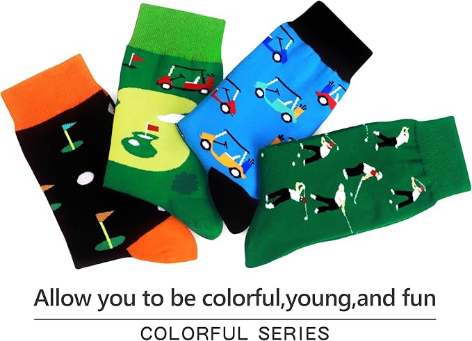WeciBor Men's Dress Funny Crazy Colorful Novelty Combed Cotton Crew Socks 12 Pack - Size 7-10/10-13/13-15