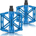 KEMIMOTO Mountain Bike Pedals MTB Bicycle Flat Pedals, 9/16'' CNC Aluminum Durable Sealed Bearing for Most Bikes BMX MTB Enduro Downhill Trail (Two Pack)