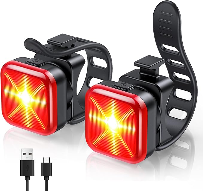 WSDCAM Bike Lights for Night Riding, 5 Modes Bright LED For Cycling Safety, Rechargeable Front and Back Light, IP64 Waterproof Bicycle Rear Light, Bike Headlight and Taillight, Scooter Light Kid Adult