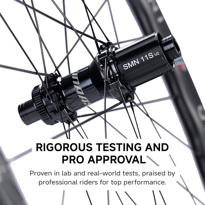 WINSPACE UNAAS HARD2 Carbon Fiber Wheelset 700C Disc Brake Wave Rim 45-55mm Ultralight 1578g Road Bike Wheels, Tubeless Ready Pillar 1423 Spoke.