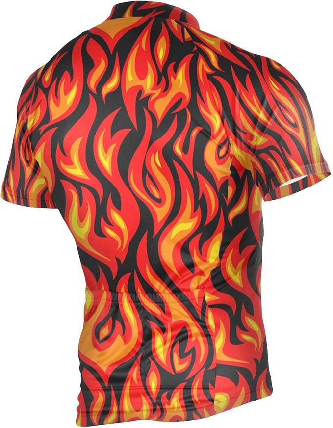 Men's Cycling Bike Jersey Short Sleeve Moisture Wicking, Breathable, Quick Dry Biking Shirt with 3 Rear Pockets