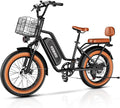 EUYBIKE Electric Bike for Adults, 20"x 4" Fat Tire 35MPH Ebike, 1450W Peak Commute Bike with 48V 20AH Removable 960WH Battery, 80 Miles Max Range 7-Speed Dual Disc Brake 2 Seat Electric Bicycle