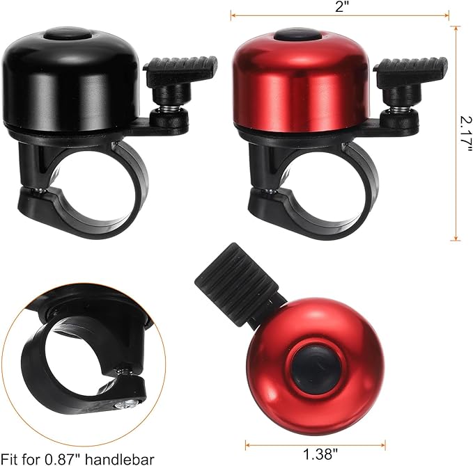 HARFINGTON Bike Bell Mini Bicycle Bell with Loud Crisp Clear Sound Bike Ring Bell Aluminum Bike Accessories