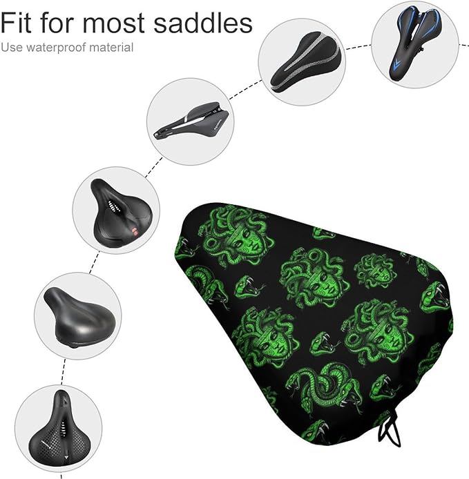 Adjustable Exercise Bike Seat Cover, Soft Cushion Indoor Outdoor Dust Resistant Protection
