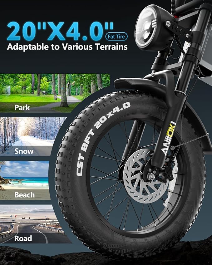 ANIIOKI 2026 A8 Pro Max Electric Bike, 30mph High Speed,200 Miles Range Fat Tire Ebikes, 60/70Ah Removable Battery, ebike for Adult
