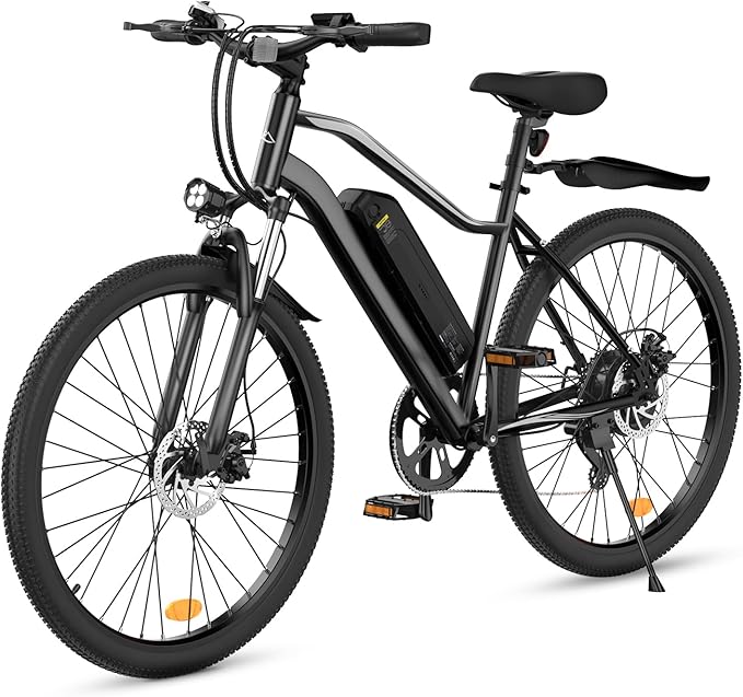 Electric Bike - 750W Peak Motor Electric Bicycle, 20MPH, 60 Miles, Removable Battery, Shock Absorber, 5 Speed E Bike, 26” Tire Commuter Electric Bicycle for Adults