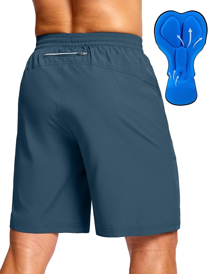 Bikewa Men's Mountain Bike Shorts 4D Padded Baggy Bicycle Biking Riding Lightweight Cycling Shorts with Zipper Pockets