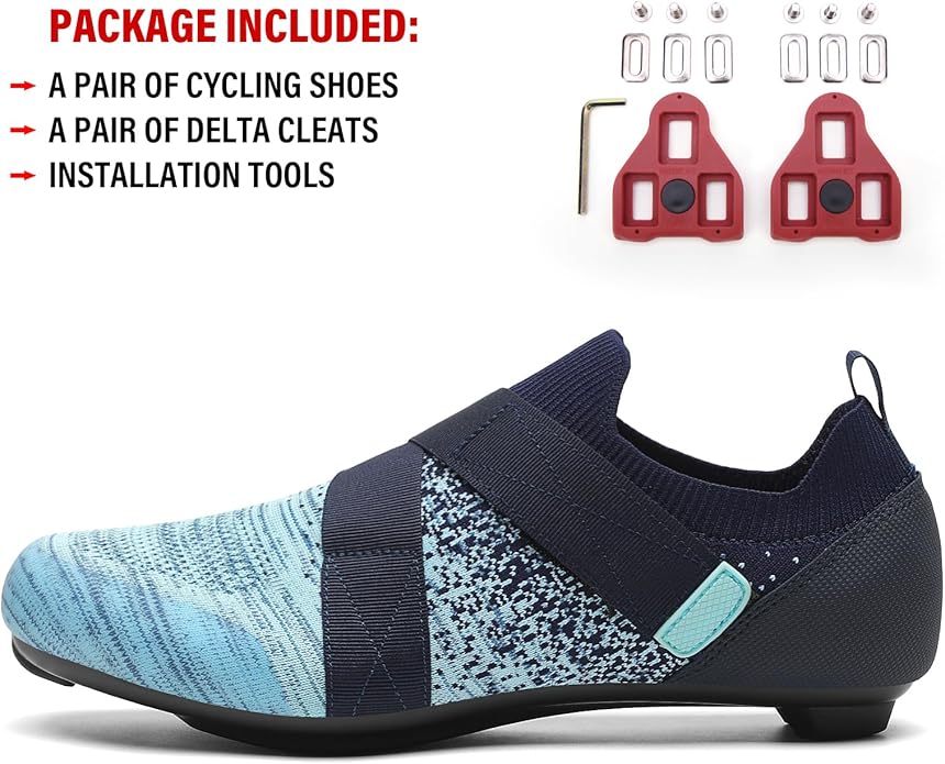 Unisex Cycling Shoes Compatible with Peloton Bike & SPD Indoor Road Riding Biking Bike Shoes with Delta Cleats Included for Men Women