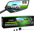 RBRL Bike Mirror, 3D Adjustable Arm for Extended Reach, Aluminum Alloy Anti-shake Bicycle Rearview Mirrors, 360° Panoramic Rearview, Wide Angle Shatterproof & Foldable E-bike Mirror(right)