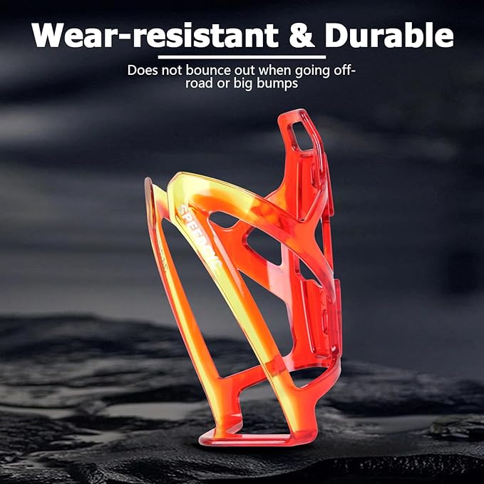 Bike Water Bottle Holder Ultra-Light Bicycle Bottle Cage with Screws Tool, Universal Cycling Cup Holder for MTB, Mountain Bikes,Yellow 2 Pack