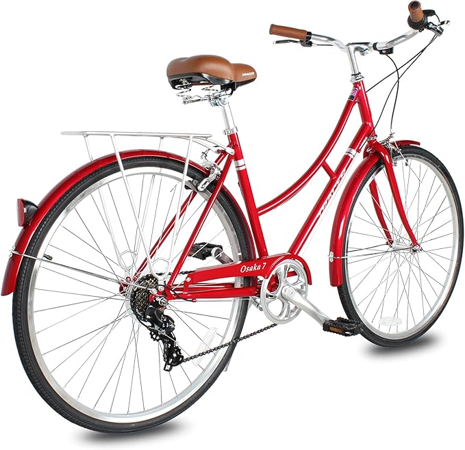 Tracer Osaka Hybrid Bikes, Steel Frame, Shimano Nexus Inter 3/7 Speed, Brown Seat Brown Grips, Road Bike, City Bike, Multiple Colors