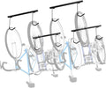 WALMANN Ceiling Mounted Bike Rack for Garage, Space-Saving Ceiling Bike Storage for 4 Bikes(Horizontally)/8 Bikes(Vertically), Adjustable Bike Hooks for Road Mountain Bikes