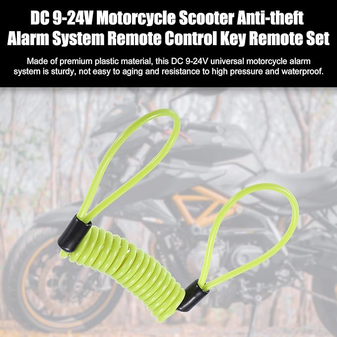 X AUTOHAUX Disk Brake Lock Motorcycle Alarm Disc Lock Security Reminder Cable Tool for Scooter Motorcycle Bike Brake Disc Yellow