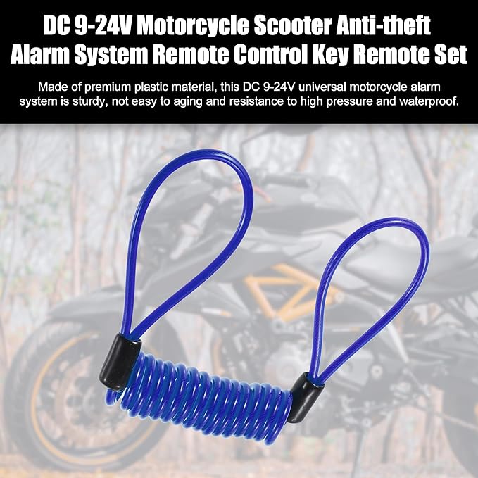 X AUTOHAUX Disk Brake Lock Motorcycle Alarm Disc Lock Security Reminder Cable Tool for Scooter Motorcycle Bike Brake Disc Blue