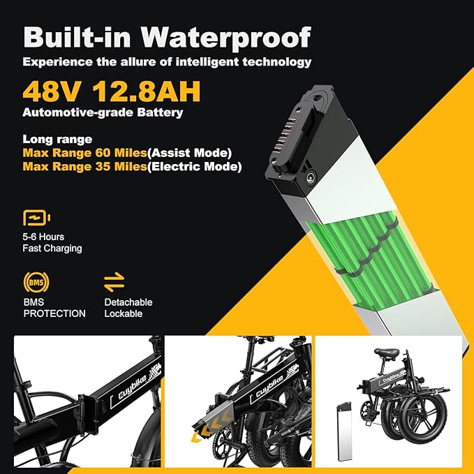 Folding Electric Bike for Adults and Seniors, 1000W Motor 48V 20AH Battery 30MPH 80 Miles, 20" Fat Tire All Terrain Ebike, 7-Speed Commuter E Bike, Step-Thru Electric Bicycle for Women and Teens