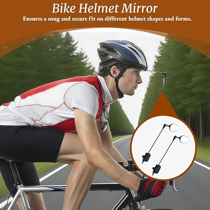 2 PCS Bike Helmet Mirror, Adjustable Handlebar View Mirror Lightweight Cycling Rear View Mountain Road Bike Helmet Rearview for Cycling