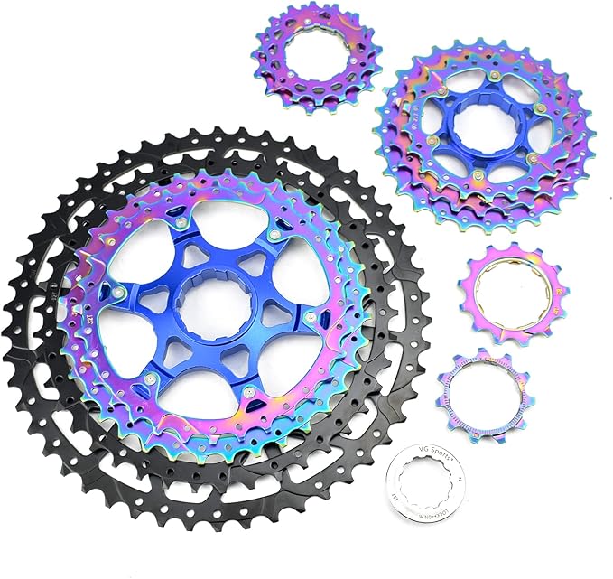 VG SPORTS 8/9/10/11/12 Speed Ultra-Light Bike Cassette for Mountain Bike 11-40T/11-42T/11-46T/11-50T/11-52T MTB Cassette Lightweight Aluminum Bracket Cassette