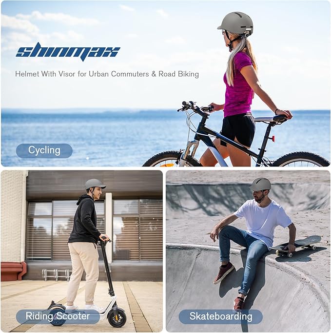 Shinmax Adult Bike Helmet for Men & Women - Lightweight Adjustable Baseball Cap Style Cycling Helmet with Reflective Strip, Perfect for Urban Commuter & Road Biking