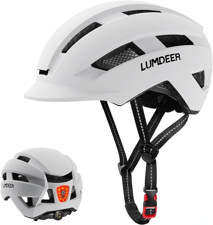 LUMDEER NEUBOZ Hat Bike Helmet for Adults - Certified Bicycle Helmet with Light & Visor, Durable Commuter Ebike Helmet for Men Women