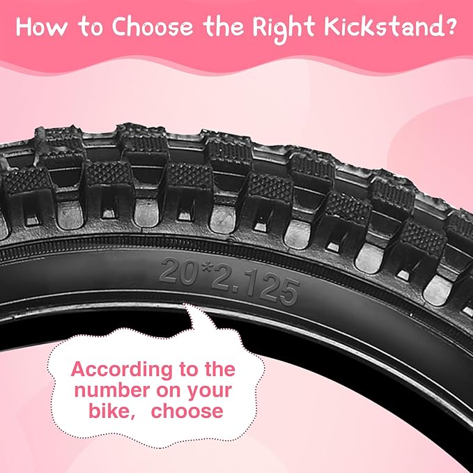 Kids Bike Kickstand Fits 12 14 16 18 20 Inch Bicycles, Aluminum Alloy Kickstand for Kids Bike with Anti-Slip Pad, Universal Fit for Mountain Road Bikes