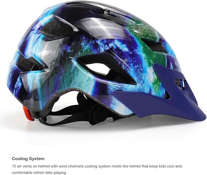 Kids Helmet, Exclusky Kids Bike Helmet Adjustable Safety Lightweight Children Bicycle Helmet for Kids Skating Cycling Scooter Boys and Girls Bicycle Helmets Ages 5-8-14