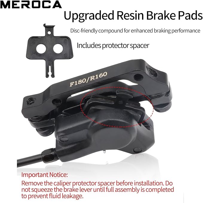 MEROCA M800 Mountain Bike Hydraulic Disc Brakes Hydraulic Bike Brakes Front 800mm and Rear 1400mm with PM Adapter for 160mm Rotor