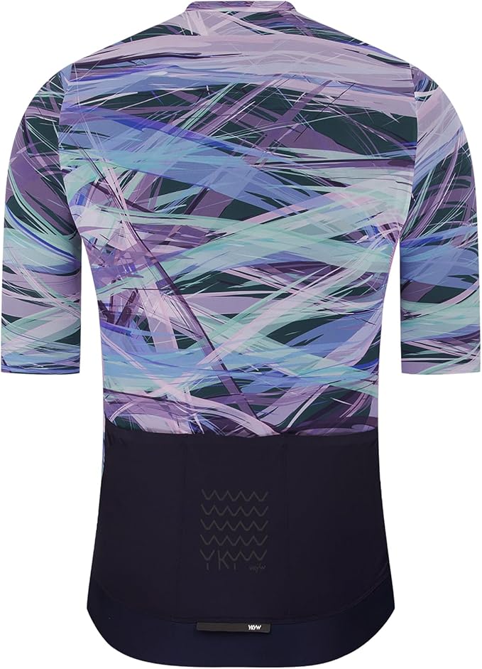 YKYWBIKE Short Sleeve Cycling Jersey Men,Bike Jersey with Pockets,Breathable Biking Shirts for Men Cycling MTB Biker Shirts