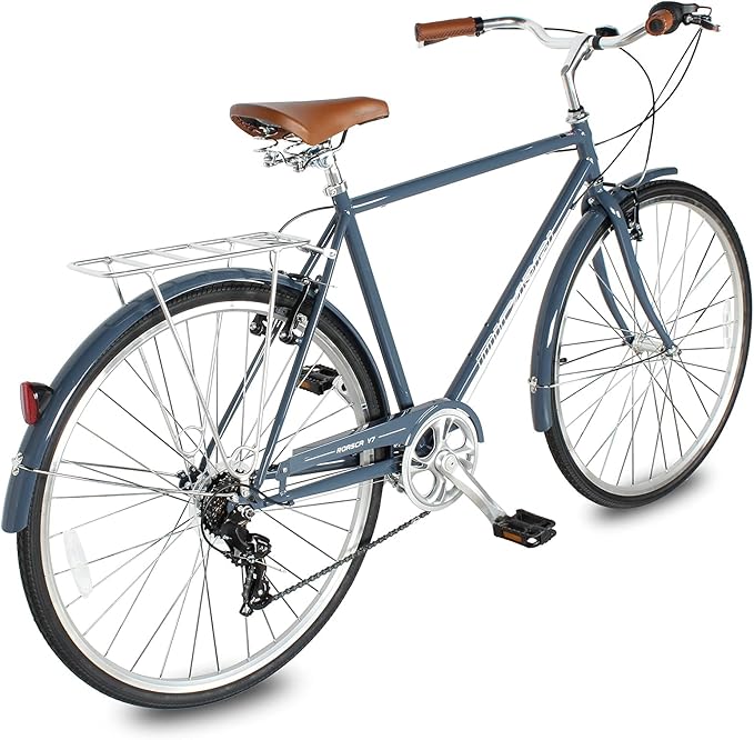 MICARGI 24/26 Inch Adult Cruiser Bicycle Hybrid Bike 1/7 Speeds Commuter Bike for Women, Men, Seniors,Step-Through or Step-Over Bike Steel Frame Multi Colors Style