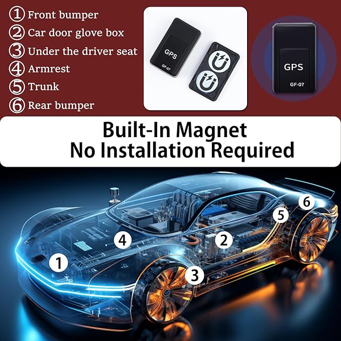 GPS Tracker for Vehicles,Portable Real Time Magnetic GPS Tracking Device, Full Global Coverage Location GPS Tracker for Kids,Car/Trucks/Person/Dogs.No Subscription Required/No Monthly Fee