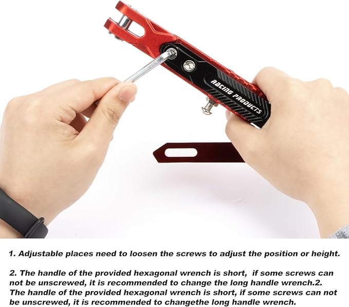 Universal Motorcycle Side Stand - PSLER Adjustable Aluminum Alloy Short Motorcycle Kickstand for Electric Scooter Motorbike Mini Pit Dirt Bike, Red