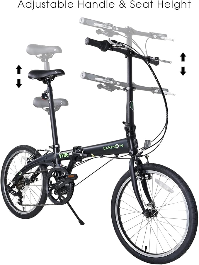 Dahon VYBE D7 Folding Bike, Lightweight Aluminum Frame; 7-Speed Shimano Gears; 20” Foldable Bicycle for Adults