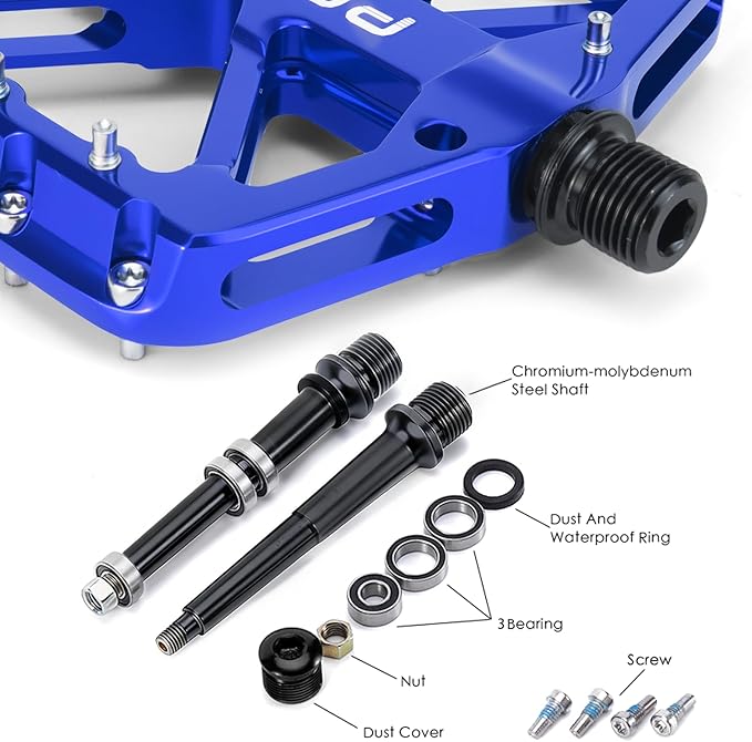 Bike Pedals 9/16" Lightweight Non-Slip Bicycle Platform Pedals - Fits Most Adult Bikes & Mountain Bikes &MTB, Road Bikes and Slip-Resistant Design