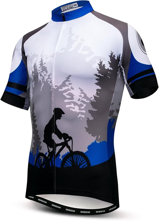 Men's Cycling Jerseys Tops Biking Shirts Short Sleeve Full Zipper Bike Clothing