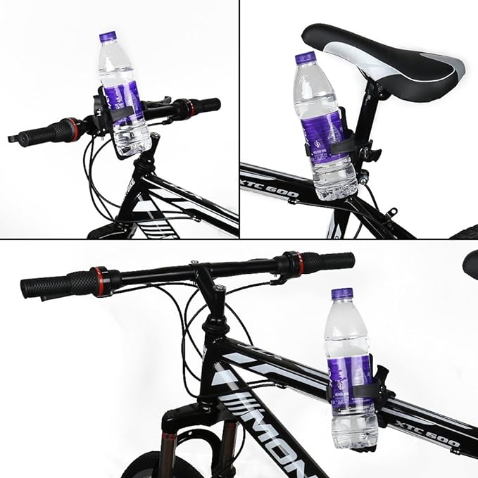 Accmor Bike Water Bottle Holders No Screws, Universal Bike Cup Holder, 360 Degree Rotatable Bike Water Bottle Cage, Water Bottle Holders for Kids Bike Adult Bike, Black