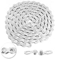 6/7/8/Speed Bike Chain,Bicycle Chain for Road Bike MTB Mountain Racing Cycling Compatible with All Major Systems,116 Links,Steel Cycling Hollow Out Chains with Quick Link