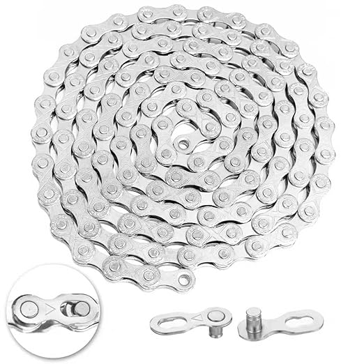 6/7/8/Speed Bike Chain,Bicycle Chain for Road Bike MTB Mountain Racing Cycling Compatible with All Major Systems,116 Links,Steel Cycling Hollow Out Chains with Quick Link