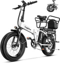 1000W Folding Electric Bike,48V 20AH Removable Battery E Bike,30+MPH,80 Miles Max Range Electric Bike for Adults,20" Fat Tire Foldable ebike,Adult Electric Bicycle for Commute Beach Snow