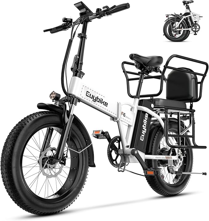 1000W Folding Electric Bike,48V 20AH Removable Battery E Bike,30+MPH,80 Miles Max Range Electric Bike for Adults,20" Fat Tire Foldable ebike,Adult Electric Bicycle for Commute Beach Snow