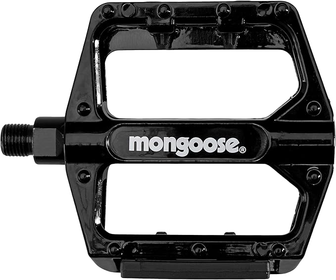 Mongoose Mountain Bike Pedals, Black or Blue, Set of 2, Lightweight and Durable Alloy Stands Up to Tough Riding, with Reflectors, Fits 1/2" or 9/16" Cranks, Easy Installation, Replacement Bike Pedals