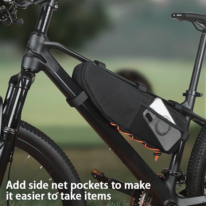 Waterproof Bike Frame Bag - Under Top Tube Triangle Storage Pouch for MTB & Road Bikes - Holds Cycling Tools, Accessories Securely