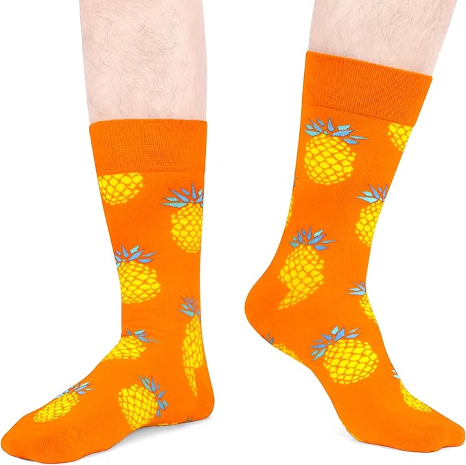 WeciBor Men's Dress Funny Crazy Colorful Novelty Combed Cotton Crew Socks 12 Pack - Size 7-10/10-13/13-15