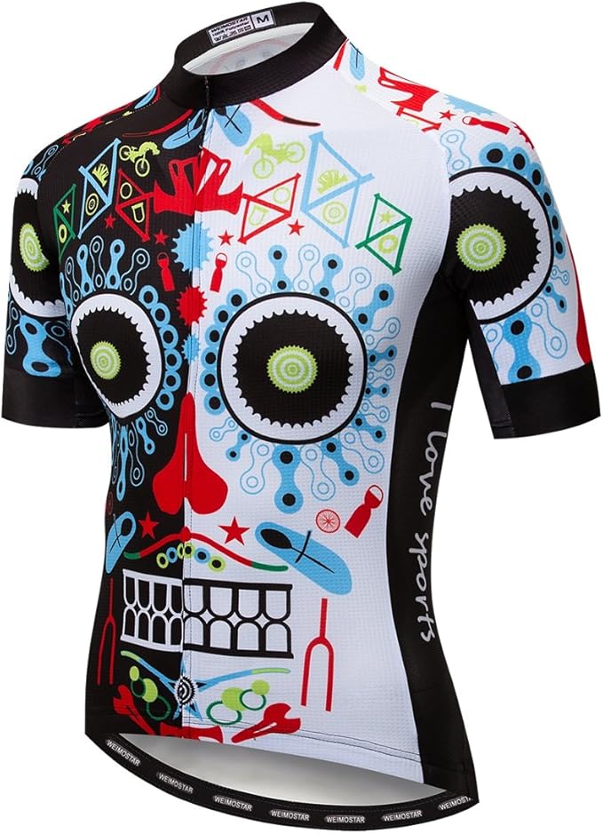 Cycling Jersey Men Full Zip Bike Shirt Racing Top Bicycle Clothing