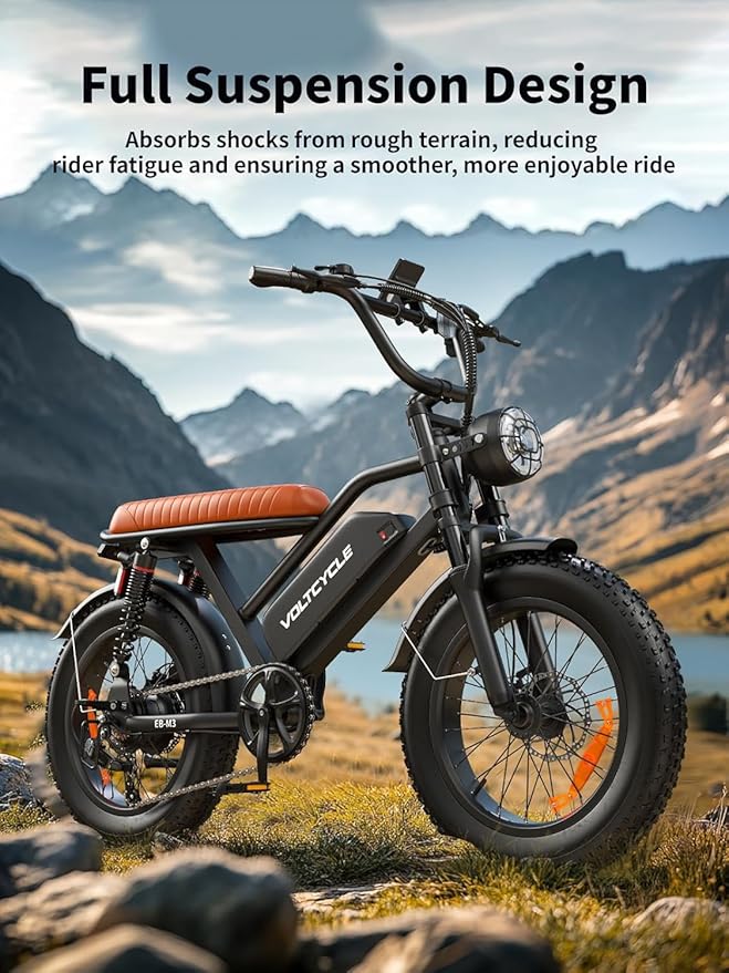 Electric Bicycle for Adults 750W Motor 21MPH 50 Miles Removable 48V Battery, 20/16"x4.0"Fat Tire Dual Disc Brakes, ebike Suitable for City Commuting