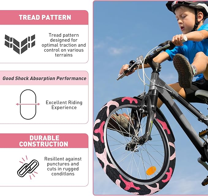 ZUKKA 20 x 2.35 Bike Tire 1/2 Pack 20 inch x 2.35 BMX Bike Tire Folding Replacement Tire for MTB Mountain Bike, BMX Bicycle Commuter Bike