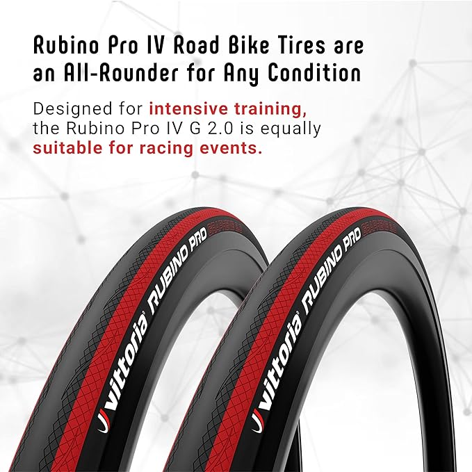 Vittoria Rubino Pro Tube-Type Road Bike Tire - 3C Graphene for Minimized Resistance - 150 TPI Nylon Casing for Higher Durability - Designed for Daily Use & Endurance Cycling