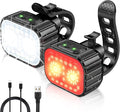 Bike Lights Super Bright, Rechargeable Bicycle Lights Set Multiple Modes, Waterproof Bike Lights for Night Riding/Cycling Safety, Front and Back Bike Reflectors Light, Long Battery Life