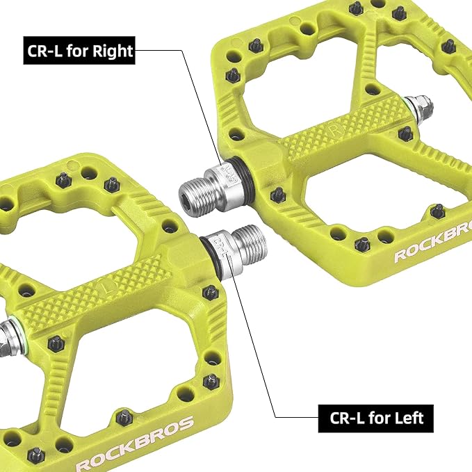 ROCKBROS Mountain Bike Pedals Flat MTB Pedals Nylon Fiber Bicycle Platform Pedals for Road Mountain BMX MTB Bikes