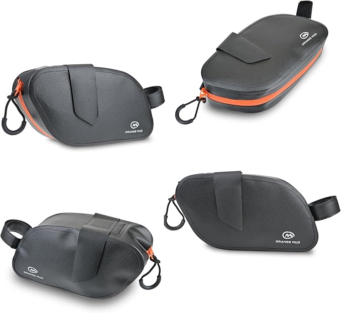 Orange Mud Bike Seat Bag – Waterproof TPU Welded Triangle Frame Bag with YKK Zipper – Storage for Snacks, Phone, Gear & Essentials